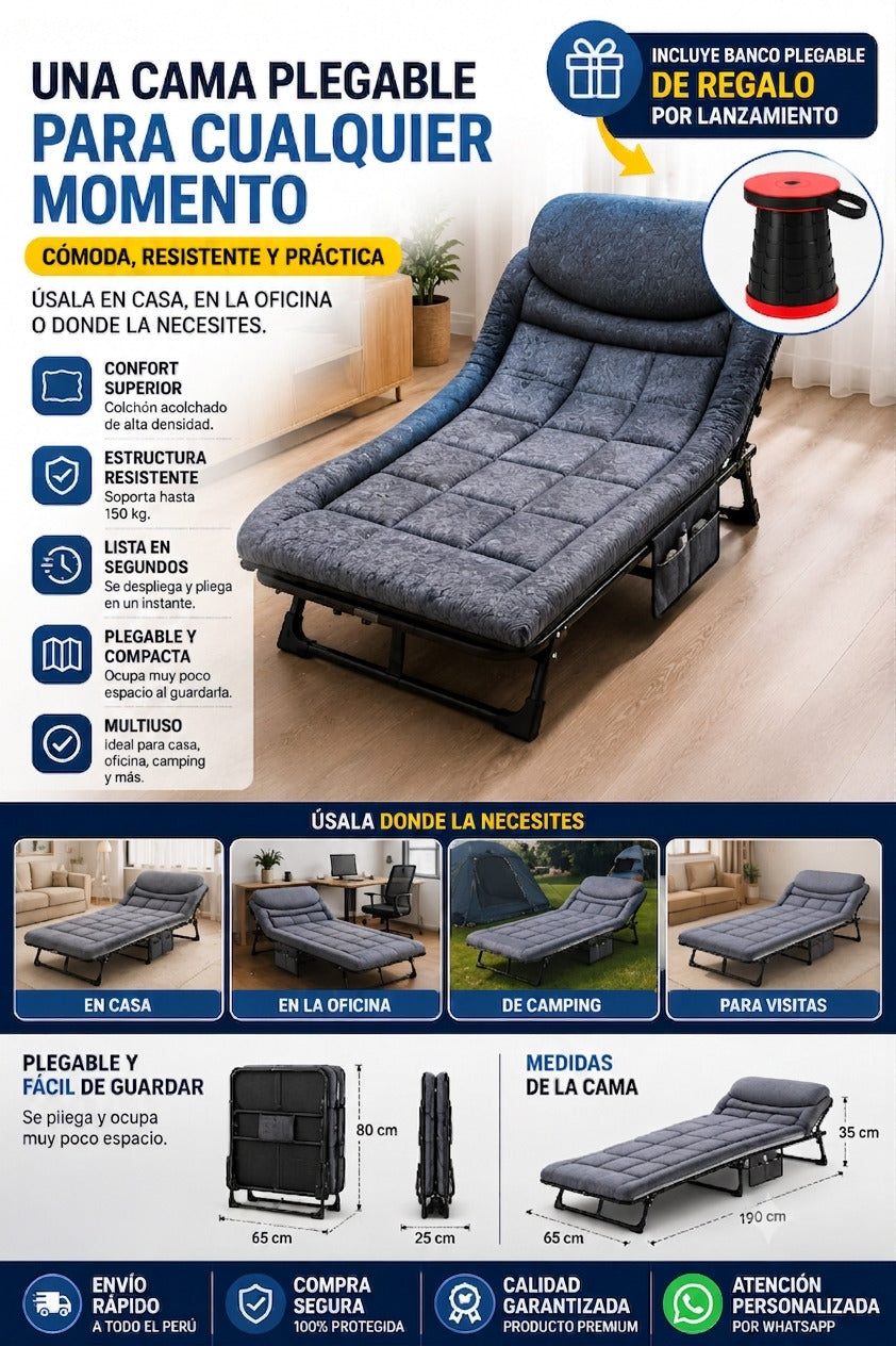 Cama Plegable Premium Multiuso