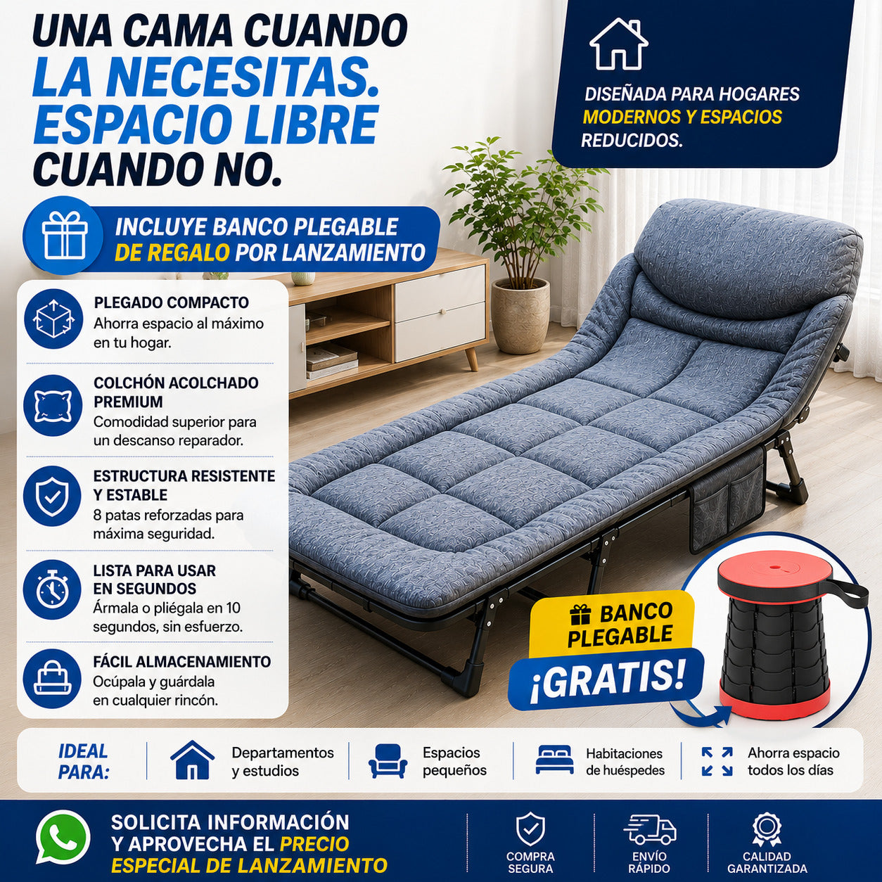 Comodidad premium para interiores y exteriores.